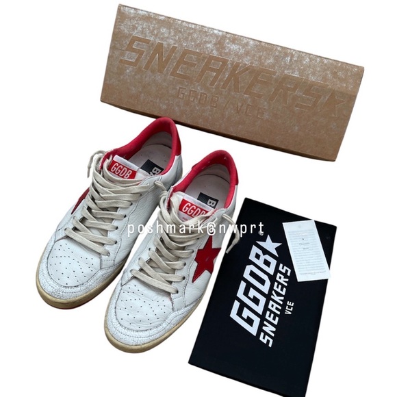 Golden Goose 🍓 Ball Star Ballstar Strawberry Red White Sneakers Shoes 37 7 - Picture 3 of 15
